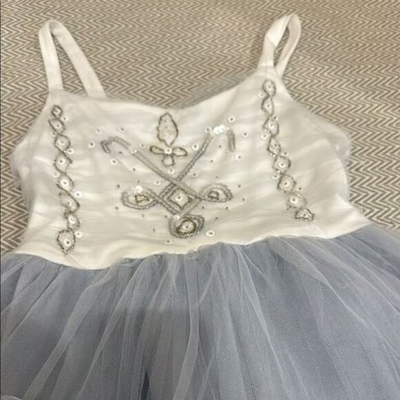 Pottery Barn Kids White and Blue Dance Costume Size 7-8 - Picture 4 of 6